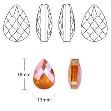 10pcs 14mm Bird Nest/ 13*18mm Grid Water Drop Hole Cut Glass Beads, DIY Craft Accessories For Jewelry Making, Cell Phone Chain, Keychain, Earrings, Necklaces, Shoes & Apparel Decoration
