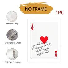 1 bức tranh in nghệ thuật treo tường bằng vải canvas trích dẫn đầy cảm hứng - Câu nói truyền cảm hứng của Ace Of Hearts, Áp phích bài Poker, Thẩm mỹ cổ điển, Lõi tranh vải canvas không khung dùng để trang trí phòng khách phòng ngủ - Nhiều màu - Xem 10