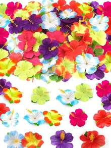 24/12 Pieces Of Artificial Hibiscus Flowers, 4.25 Inches. Tropical Decorative Hawaiian Flowers In Various Colors, Suitable For Hawaiian Theme Activities - Handcrafted, Summer Barbecues, Outings, Family Gathering Decorations, Bright Design, Soft And Comfortable To Wear, Durable Materials, Wedding Decorations, Hawaiian Style - Hibiscus - View 3
