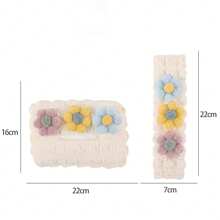 Capa para caixa de lenços de papel floral com 3 peças, suporte para lenços de papel pendurado no encosto do banco do carro em poliéster, protetor de cinto e ombro, decoração de interiores, acessório para veículos