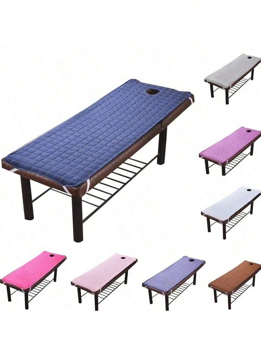 1 pezzo Lenzuolo per lettino da massaggio da salone di bellezza, materasso amichevole per la pelle, copri lettino da massaggio e spa con foro per il viso, colore unico antiscivolo, materasso da massaggio per salone di bellezza e spa
