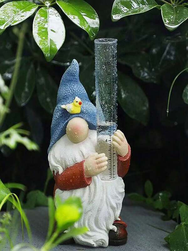 1 pièce Statue de baie de jardin avec tube de remplacement pour jauge de pluie en verre, décoration de clôture de jardin, pelouse et patio, décoration de Noël