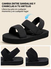 GlamourGrip Women Flat Sandals - 黑色 - 查看 5
