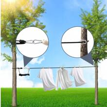 1pc, Four Meter Portable Adjustable Fixed Tent Height Tie Rope, Pulley Camping Rope, Canopy Windproof Rope Pulley Tensioner Adjuster Reflective Rope Hook, Outdoor Camping Tent Rope Pulley Adjustment Buckle, Used For Quick Setting Of Canopies, Canopies, Kayaks And Canoes, Outdoor Tents, Pet Towing Rope (Actual Packaging Does Not Match Picture)