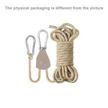 1pc, Four Meter Portable Adjustable Fixed Tent Height Tie Rope, Pulley Camping Rope, Canopy Windproof Rope Pulley Tensioner Adjuster Reflective Rope Hook, Outdoor Camping Tent Rope Pulley Adjustment Buckle, Used For Quick Setting Of Canopies, Canopies, Kayaks And Canoes, Outdoor Tents, Pet Towing Rope (Actual Packaging Does Not Match Picture)