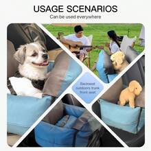 HAZOOWILL Portable Dog Car Seat, Removable Oxford Cloth Travel Nest, Handheld Shoulder Carry Pet Carrier Bed, Soft & Comfortable Puppy Booster Seat For Front Passenger - Multicolor - View 8