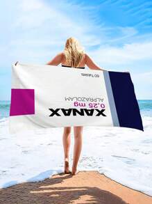 1 Asciugamano da spiaggia Xanax, super morbido in microfibra extra large, altamente assorbente, adatto per viaggi, piscina, immersioni, surf, yoga, campeggio, disponibile in diverse misure, accessorio e articolo essenziale per la spiaggia
