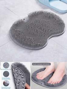 1pc Silicone Back Scrubber, Non-Slip Bathroom Shower Mat, Massage Shower Mat, Bus Foot Scrubber Mat With Suction Cup, Suitable For Shower And Bus Use - Multicolor - View 6