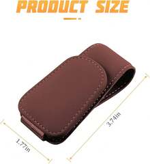 Sunglasses Holders For Car Sun Visor, Leather Eyeglasses Hanger Mounter, Magnetic Glasses Holder And Ticket Card Clip, Auto Interior Accessories Universal For SUV Pickup Truck - 酒紅色 - 查看 2