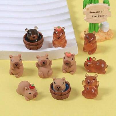 2025 新品 - 5/10/20 件水豚玩偶 - 发光小动物 - 桌面装饰 - 模型玩具 - 毛绒玩偶 - 家居装饰 - 生日/圣诞节/万圣节礼物 - 完美礼物