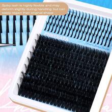 Wispy Lash Clusters With Spikes Long Cluster Eyelash Extensions 1418mm 100D Eyelash Clusters Spikes Individual Lashes Full Thick Mink Cluster Lashes With Invisible Lash Band - Black - View 6