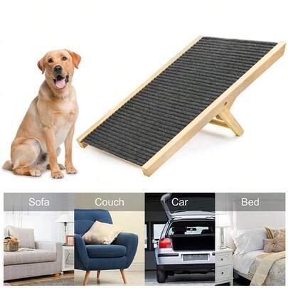 Adjustable Heights Dog Pet Ramp Foldable Stairs Non-Slip Ramp For Bed Sofa