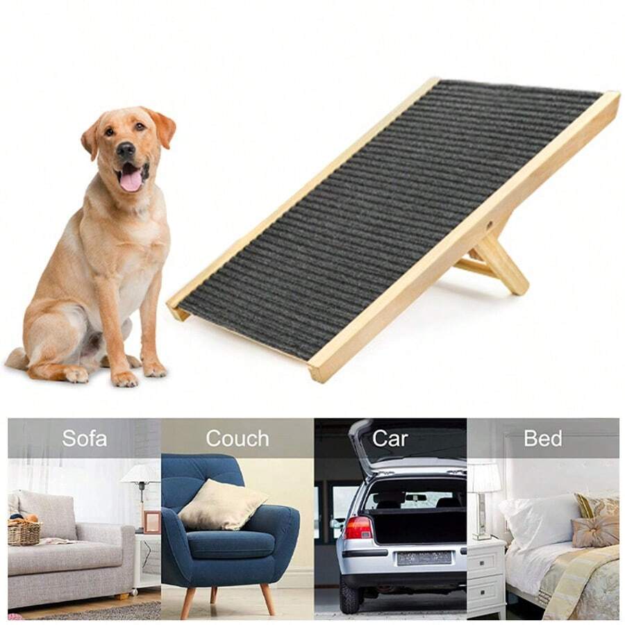 Adjustable Heights Dog Pet Ramp Foldable Stairs Non-Slip Ramp For Bed Sofa