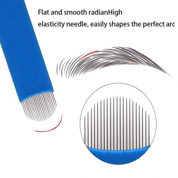 10 peças/20 peças 18U 0,18 mm agulhas de microblading para sobrancelhas com 0,18 mm de diâmetro maquiagem permanente manual agulha de tatuagem de sobrancelha lâminas de microblading únicas