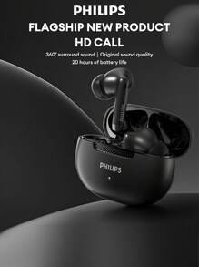 PHILIPS PHILIPS TAT2020 Minimalistische Bluetooth-Kopfhörer, semi-In-Ear, großer dynamischer Treiber, HIFI-Klangqualität, 360° Surround Sound, Super lange Akkulaufzeit, KI-Geräuschunterdrückung für Sprachanrufe, hochauflösendes Mikrofon, geringe Latenz für Gaming & Sport, kabellose Kopfhörer kompatibel mit Smartphones & Computern