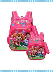 Paw Patrol, Kindergarten Children's School Bag, 3-4-6 Years Old Children's School Bag, Contains A Pendant Pen Bag, College, Cartoon Animals, Animation, Lightweight And Large Capacity, Travel Travel, Outdoor, Back To School Essentials