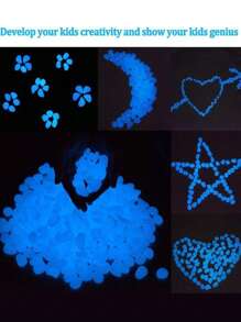500pcs/10pcs-Glow In Dark Rocks Luminous Stone Garden Accessories Micro Landscape Fish Tank Decoration Outdoor Patio Lawn Yard Kit,Glow In The Dark Garden Pebbles Stones Rocks For Yard And Walkways Decor, DIY Decorative Luminous Stones(Blue)