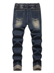 Jeans casual elastici con effetto vissuto, adatti per ragazzi e adolescenti, da indossare in tutte le stagioni