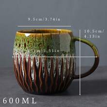 20.29oz Creative Coffee Mug, Porcelain Mug For Coffee, Beer, Milk | Japanese Kiln-Changing, Designed For Couples, Families, Office Use - Multicolor - View 12