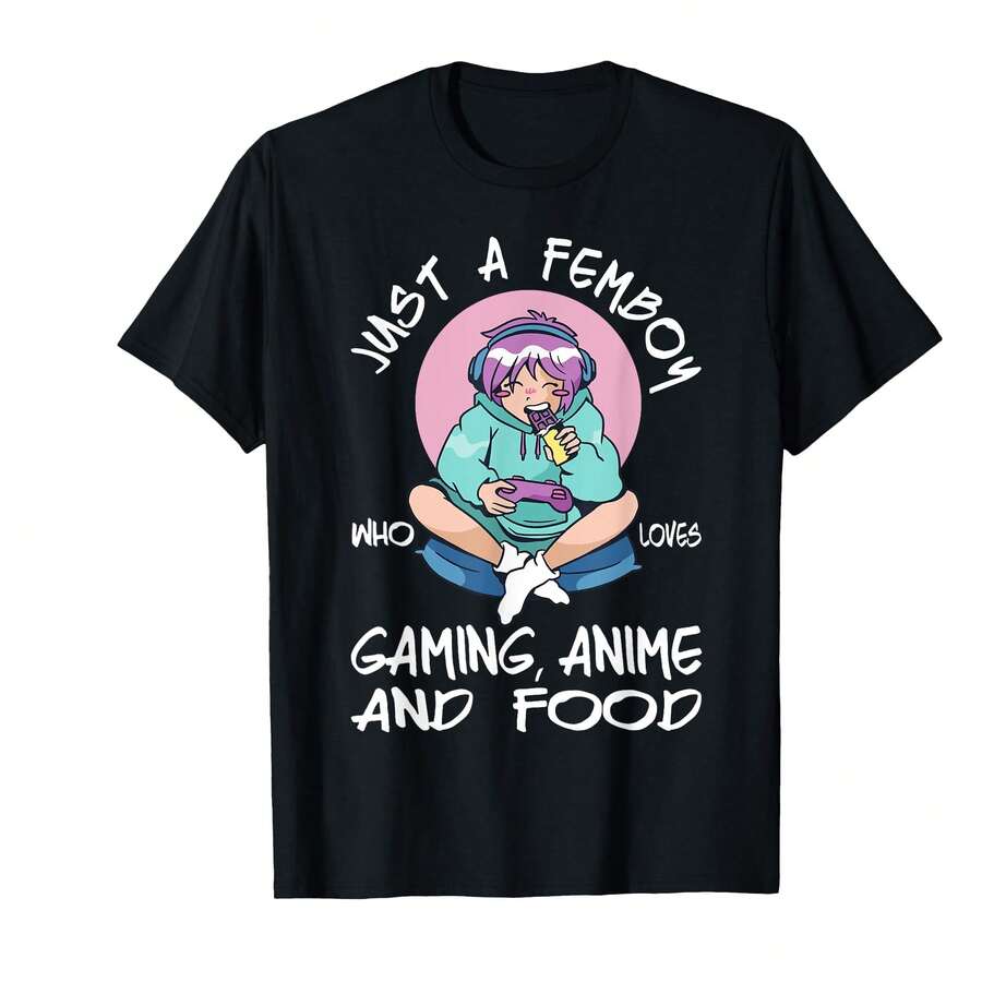 Femboy Outfit Anime Gaming Femboy Top Sissies Cosplay T Shirt Black Small{TR Thoughtful Gifts - Black - View 1
