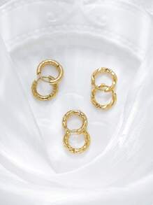 Mazuer 1 Pair 18K Gold Plated Retro Vintage Candy Color Unique Design Twist Hoop Earrings, Y2K Western Jewelry Gift For Girlfriend Mother's Day Ramadan Thanksgiving July 4th Holiday Party Daily Vacation