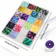 10,000+ Pcs 5mm Rainbow Round Loose Sequins | Mixed Color Embroidery Sequins With Holes | Ideal For Sewing, Slime, Wedding, Christmas DIY Crafts And Sequin Decorations - Multicolor - View 2