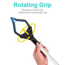 32" Extra-Long Foldable Reacher Grabber Tool - Anti-Slip Magnetic Tip & 360° Rotating Jaw Lightweight Handy Trash Claw Grabber For Orchard, Seniors, Home & Commercial Cleaning - Collapsible Design For Easy Storage (Blue)