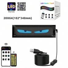 Wisciton Pannello di display flessibile a LED RGB Matrix per camion, con animazione programmabile, controllo tramite app Bluetooth, ideale per creazione di insegne luminose scorrevoli