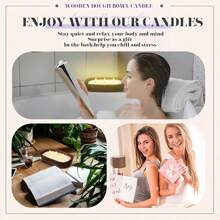 1pc,Wooden Tray Scented Candle Gift Set - Aromatherapy For Sleep, Home Decor, Birthday & Valentine's Day Present For Her, Girlfriend, Women - Premium Soy Wax Candle With Essential Oils, Relaxing Gift Idea