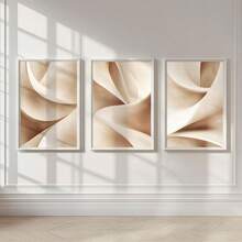 1/3pcs Wall Art Posters/ Modern Style,Warm Beige Abstract Print Set Of 3 White Brush Strokes Wall Art Neutral Soft Tones Minimalist Bedroom Living Room Wall Art Decor Printable Unframed/Framed - Multicolor - View 19