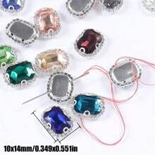 20 Peças Retangulares e Octagonais de Cristais de Vidro, 10x14mm Alta Transparência Arco-Íris Reflexivo Feito à Mão DIY Joias, Adequado para Vestido de Noiva, Sapatos, Bolsas, Decorações Brilhantes de Uso Múltiplo, Artesanato, Roupas, Carros, Feriados, Festas, Presentes