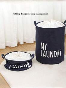 1 件大号防水可折叠日式织物衣物收纳篮，适用于家庭、玩具、洗衣整理装饰品、节日装饰、房间装饰、家居装饰、卧室装饰、收纳盒、家居收纳、女式白色 T 恤、女式黑色裤子、女士冬装、连衣裙 - 灰色 - 查看 4