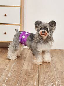 1pc Dog Male Diapers/Pants, Reusable Washable Waterproof Pet Belly Bands, Breathable Dog Sanitary Pads, Comfortable And Reusable For Dogs - Grey - View 2