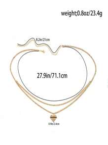 Double Layered Rhinestone Heart-Shaped Waist Chain, European And American Beach Belt Chain, Fashionable And Versatile Metal Body Chain, Waist Accessory Chain