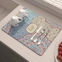 厨房沥水垫、防水台面吸水桌垫、防滑隔热餐垫、炉灶垫、咖啡机垫 - 彩色 - 查看 4