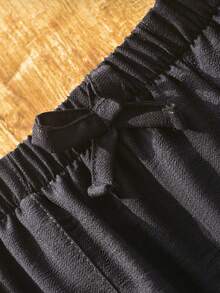 Teen Girl Flowy Loose Vacation Style Wide Leg Pants, Spring/Summer - Black - View 5