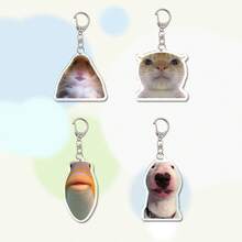 1 件亚克力表情包趣味奇怪动物钥匙扣奇怪猫/奇怪仓鼠/奇怪鱼/奇怪狗/丑陋动物主题钥匙扣配件/背包装饰/书包挂件/书包配件/钱包吊坠/朋友礼物汽车配件学校背包动物可爱哥特 Y2k - 彩色 - 查看 8