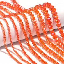 1 pieza Abalorio de cristal naranja facetado AB color abacus de tamaños surtidos 3/4/6/8/10mm, colorido y versátil bola de abalorios de colores para hacer joyas hechas a mano, collares, pulseras, llaveros y otros accesorios decorativos - naranja - Ver 2