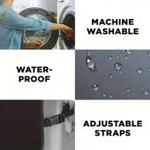 2 Packs Car Seat Protector - Waterproof Machine Wash Kick Mat With Adjustable Straps, No Padding - Universal SUV Van, Waterproof Car Rear Seat Cover Protects From Dirt, Mud, Stains, Scratches