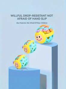 一款婴儿摇铃球玩具，采用柔软的ABS材料制成，带有笑脸、音符和铃铛。摇铃球适合0-3岁婴幼儿的早期教育和启蒙教育。蜜蜂软牙胶手环是一款蜜蜂玩具，是一款可以训练宝宝抓握能力的球形抓握玩具。