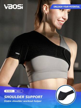 VBOSI 1 pieza de soporte ajustable de hombro para manguito rotador de tela premium, unisex, para deportes y vida diaria para hombres, mujeres, gimnasio y accesorios de gimnasio