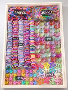 Bộ 860 kẹp tóc nơ nhiều màu sắc, phụ kiện tóc tối giản dễ thương cho bé gái, bao gồm dây buộc tóc, kẹp tóc, kẹp BB, lý tưởng để sử dụng hàng ngày và làm quà tặng. - Nhiều màu - Xem 6