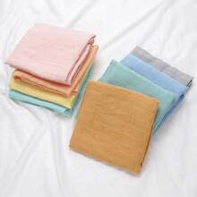 60*60 1 Piece 70% Bamboo 30% Cotton Baby Blanket Baby Bed Soft Jersey Newborn Pure Color Feeding Bib Bandana Drool Cloth Towel Scarf