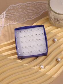 20 Paar/Set 2mm weiße Kristall Kunststoff Ohrstecker für den täglichen Gebrauch