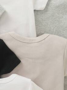 Body para bebê de cor sólida com 8 peças/pacote, design simples para bebês