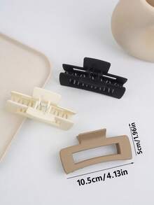 女士简约纯色方形轻质塑料发夹，时尚百搭简约发夹，适合日常外出、淋浴、洗脸、化妆夏季发夹发夹发夹发夹发夹 - 彩色 - 查看 3