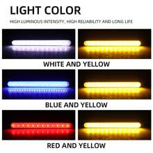 2 Peças Luzes Acessórias para Motocicleta, Luz de Fluxo Universal, Luz Auxiliar Dupla Cor 12V de Alta Luminosidade para Motocicleta/Scooter/Motocicleta Elétrica/Carro