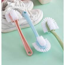 5-Sided Shoe Brush With 360 Degree Rotation, Plastic Hard Bristle, Bathroom And Home Cleaning Brush