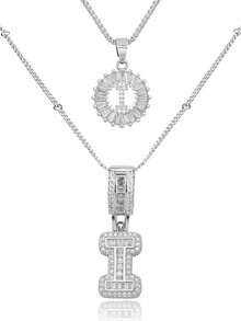 2 Dây chuyền chữ cái mạ vàng 18k lấp lánh, dây chuyền mảnh mai, dây chuyền tên cá nhân hóa, mặt dây chuyền tròn đính đá Zirconia, trang sức pha lê, quà tặng cho phụ nữ - 26 chữ cái - Xem 42