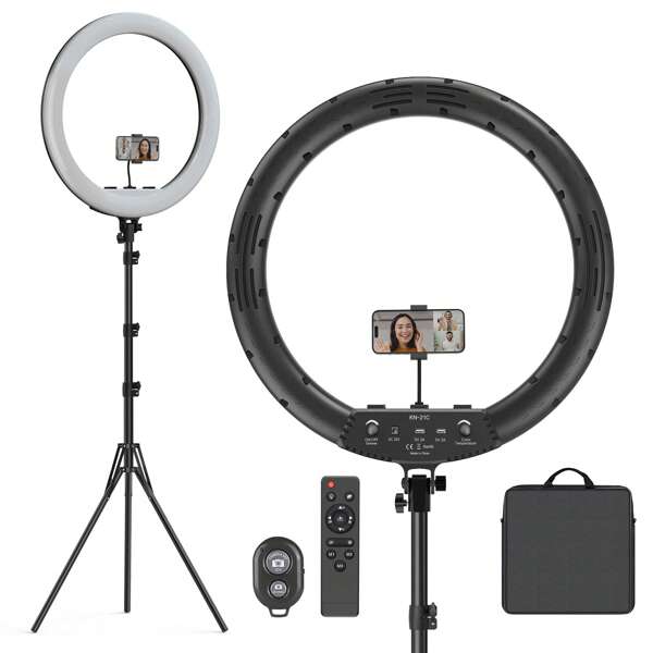 LED Selfie Ring Lighting Photographic ,Ring Light With Tripod Stand 50W 3000-6000K CRI 90 Photo Studio Light For Vlog Video Shooting Makeup Selfie Ring Light Suitable For Photography, Video Recording, Live Streaming, Zoom Meeting, Vlogging, With Stand Selfie Light Phone Light
